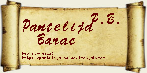 Pantelija Barać vizit kartica